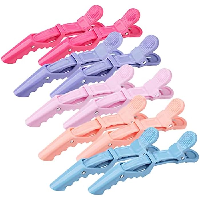 OBSCYON 10Pcs Plastic Non Slip Hair Clips for Women, Professional Alligator Hair Clips, Hair Styling Clips Sectioning Clips of Hair Salon - Image 1